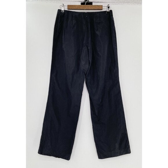 VTG Ralph Lauren Purple Label Women Silk Pants Black Union Made Made In USA 10 - Picture 2 of 11